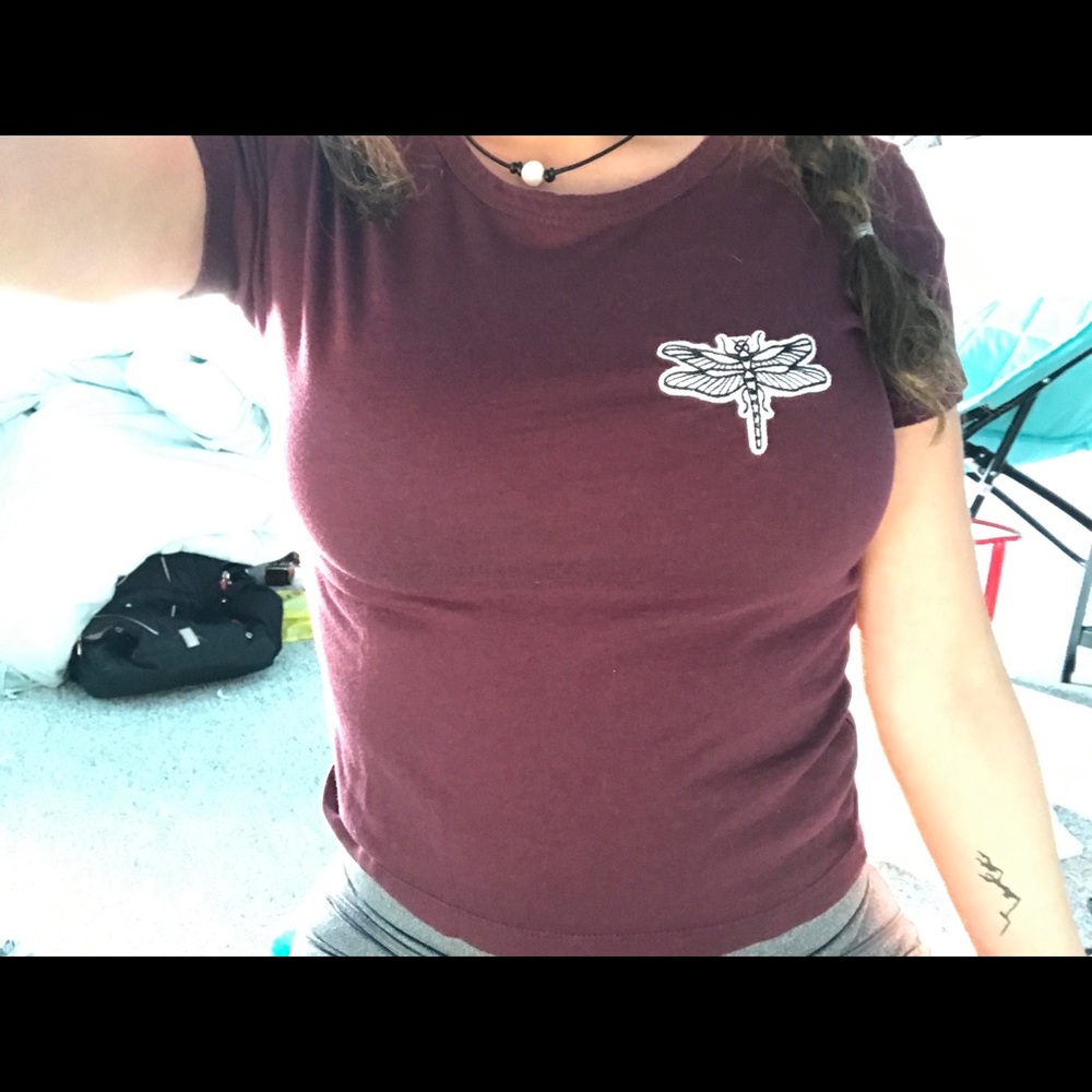 Pull & Bear Dragonfly Crop Top